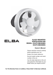 Manual Elba EGVF-E0615(WH) Fan