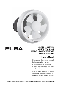 Manual Elba EGVF-E0815(WH) Fan