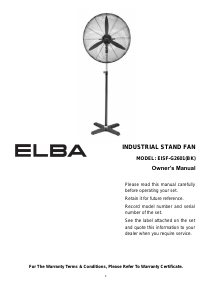 Manual Elba EISF-G2601(BK) Fan