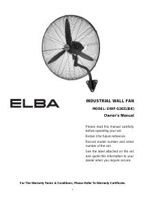 Manual Elba EIWF-G2631(BK) Fan