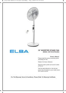 Manual Elba ESF-E1637DC(WH) Fan