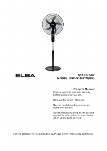 Handleiding Elba ESF-G1880TM(BK) Ventilator