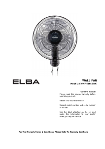Handleiding Elba EWMF-E1645(BK) Ventilator