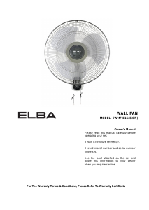 Handleiding Elba EWMF-E1645(GR) Ventilator