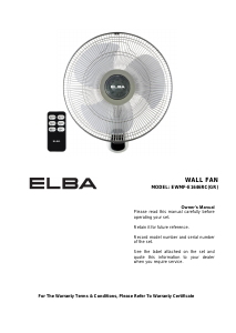 Manual Elba EWMF-E1646RC(GR) Fan