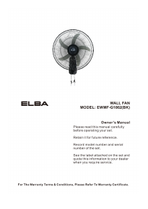 Manual Elba EWMF-G1862(BK) Fan