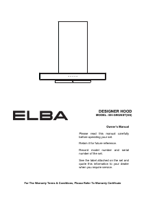 Manual Elba ELEGANTE EH-G9026ST(SS) Cooker Hood