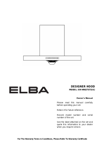 Manual Elba ELEGANTE EH-H9027ST(SS) Cooker Hood