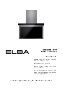 Manual Elba PRIMO EH-G9325ST(BK) Cooker Hood