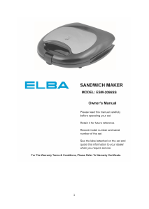 Handleiding Elba ESM-2086SS Contactgrill