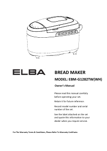 Manual Elba EBM-G1282TW(WH) Bread Maker
