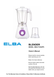 Manual Elba EBG-F1532(PP) Blender