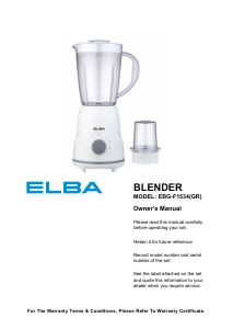 Manual Elba EBG-F1534(GR) Blender