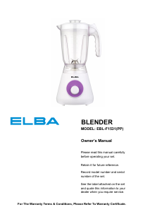 Manual Elba EBL-F1531(PP) Blender