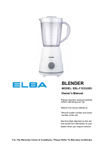 Manual Elba EBL-F1533(GR) Blender