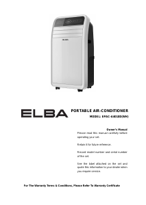 Manual Elba EPAC-A4010D(WH) Air Conditioner