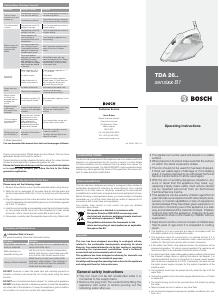 Handleiding Bosch TDA2633GB Strijkijzer