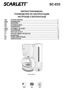 Rokasgrāmata Scarlett SC-033 Kafijas automāts