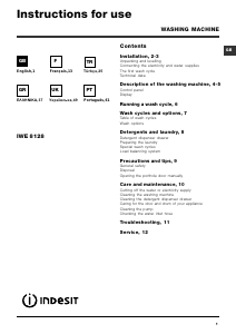Посібник Indesit IWE 8128 B (EU) Пральна машина