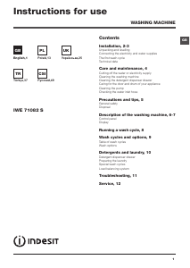 Instrukcja Indesit IWE 71082 S C ECO Pralka