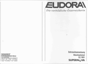 Bedienungsanleitung Eudora EU 1001 Supernova Waschmaschine