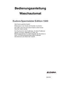 Bedienungsanleitung Eudora Sparmeister 1600 Waschmaschine