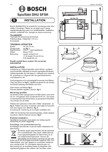 Bruksanvisning Bosch DHU31SFSK Köksfläkt