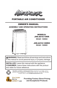 Manual Avenger JHS-A018-10KR Air Conditioner