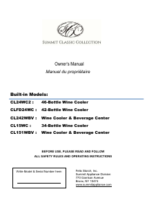 Mode d’emploi Summit CLFD24WCCSS Cave à vin