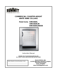 Manual Summit SWC6GBLSH Wine Cabinet