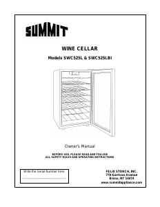 Manual Summit SWC525L7HHADA Wine Cabinet
