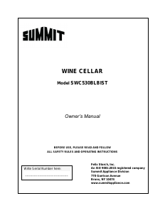 Manual Summit SWC530BLBIST Wine Cabinet