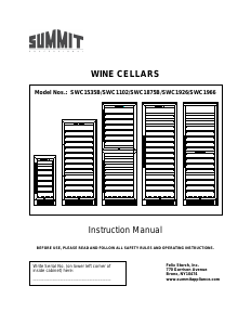 Manual Summit SWC1102 Wine Cabinet