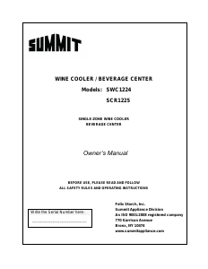 Manual Summit SWC1224 Wine Cabinet