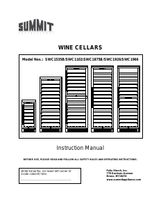 Manual Summit SWC1535B Wine Cabinet
