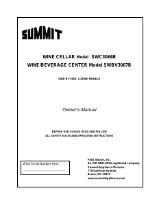 Manual Summit SWC3066B Wine Cabinet