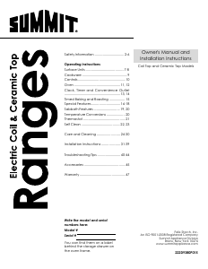 Manual Summit REX205WRT Range