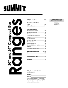 Manual Summit RG244W Range