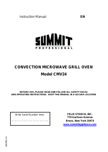 Handleiding Summit CMV24 Oven