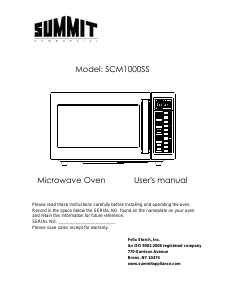 Manual Summit SCM1000SS Microwave