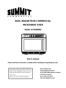 Manual Summit SCM1800M2 Microwave