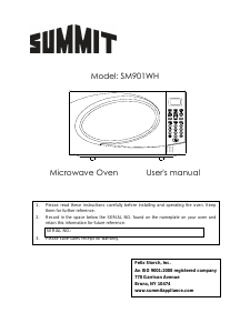 Manual Summit SM901WH Microwave
