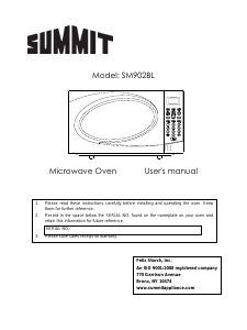 Manual Summit SM902BL Microwave