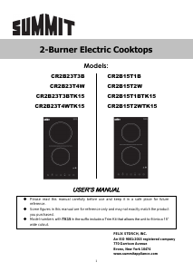 Manual Summit CR2B15T2WTK15 Hob