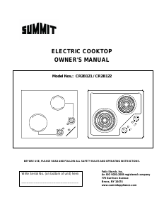 Manual Summit CR2B121 Hob