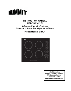 Mode d’emploi Summit CR424BL Table de cuisson