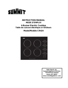 Mode d’emploi Summit CR424WH Table de cuisson