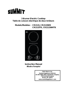Manual Summit CR2115WHTK Hob