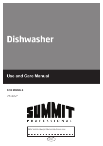 Manual Summit DW18SS2ADA Dishwasher