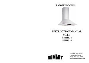 Manual Summit SEH1524 Cooker Hood